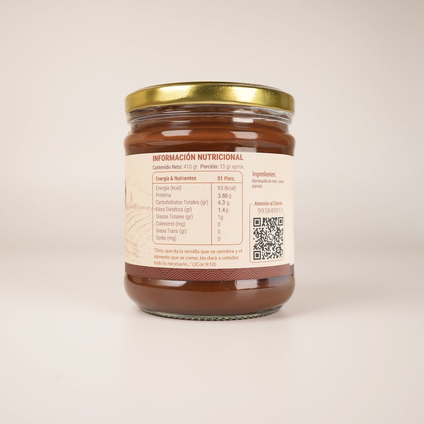Crema de Chocomaní Pulgar Verde 410 g.
