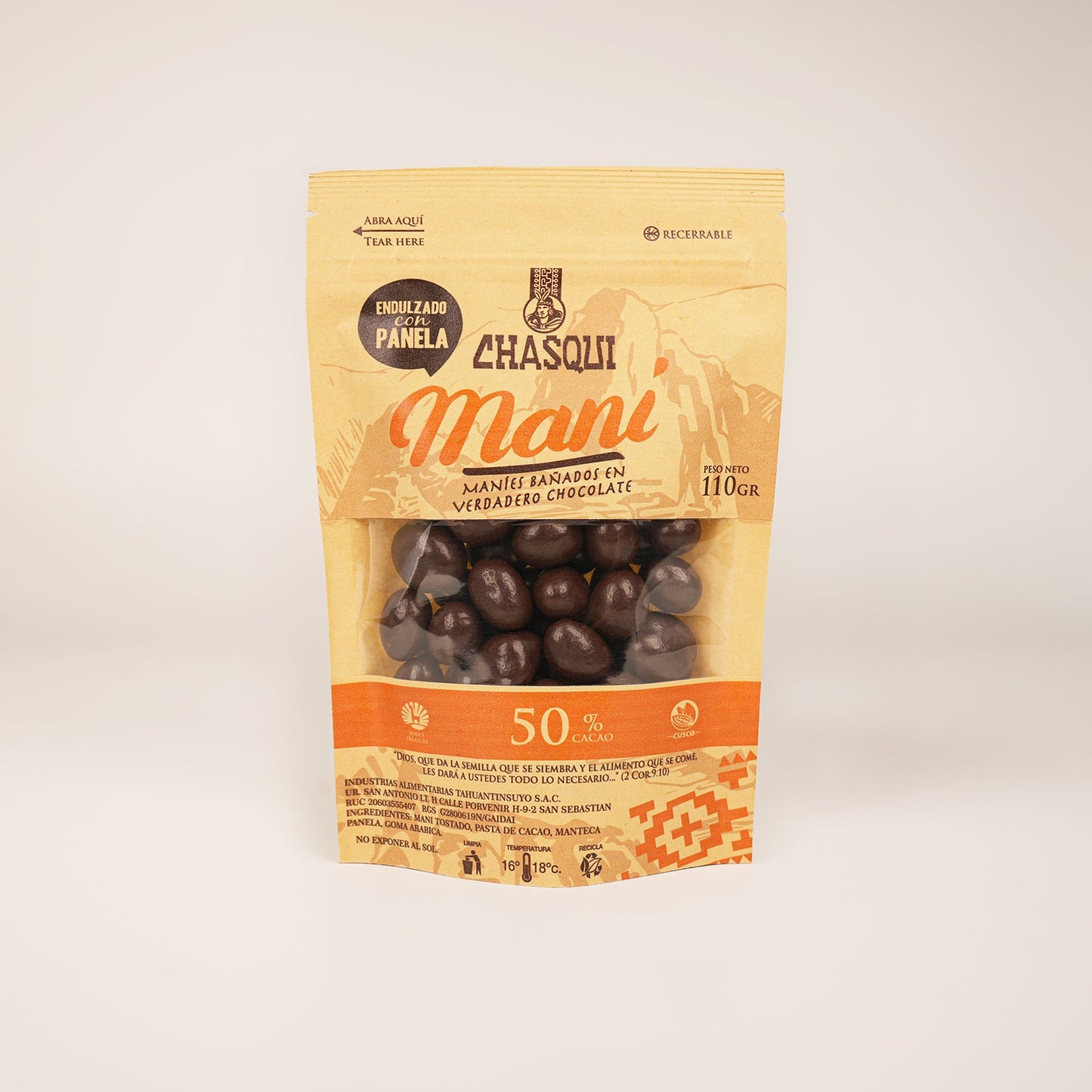 Grageas de Chocolate con Maní Chasqui 110 g.